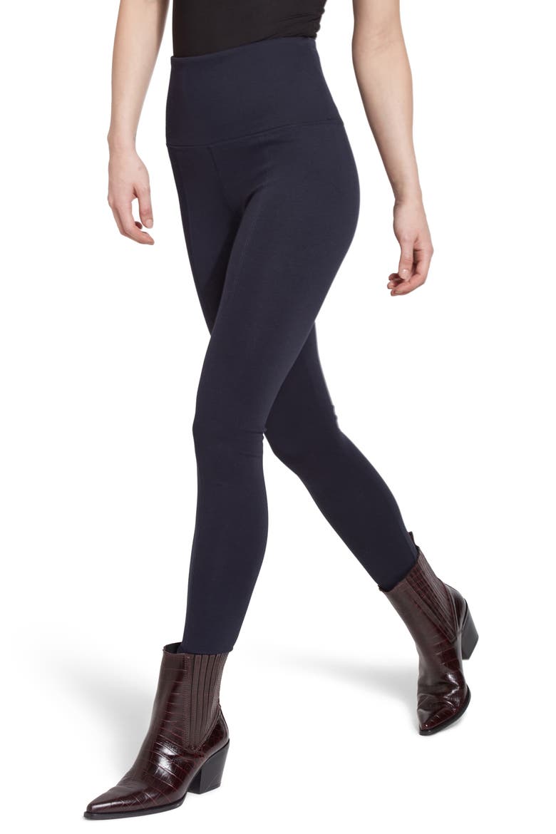 'Lyssentials Center Seam Ponte Leggings, Alternate, color, MIDNIGHT