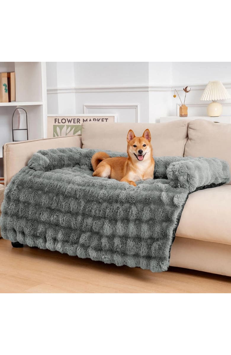 FunnyFuzzy Cozy Fluffy Sofa Seat Pad, Alternate, color, Grey