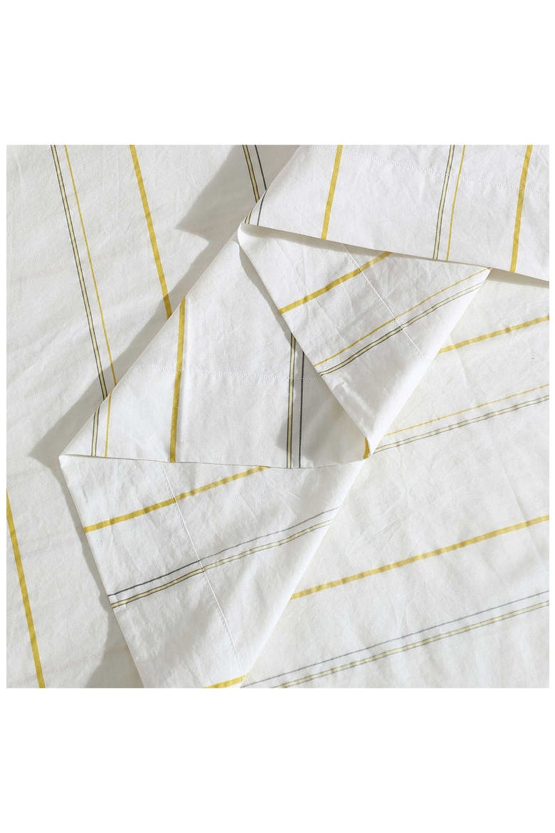 Pinstripes 200 Thread Count Cotton Percale Sheet Set, Alternate, color, LIGHT / MEDIUM YELLOW