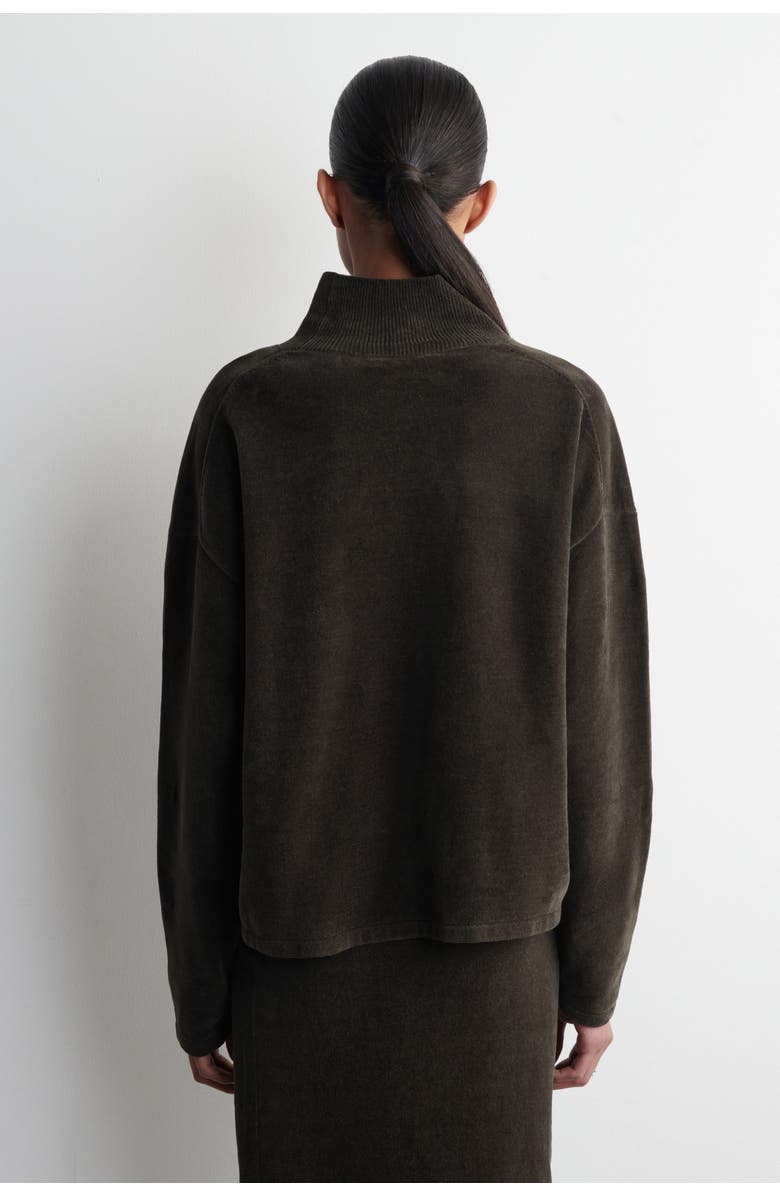 COS Chenille Mock-Neck Sweater, Alternate, color, Brown
