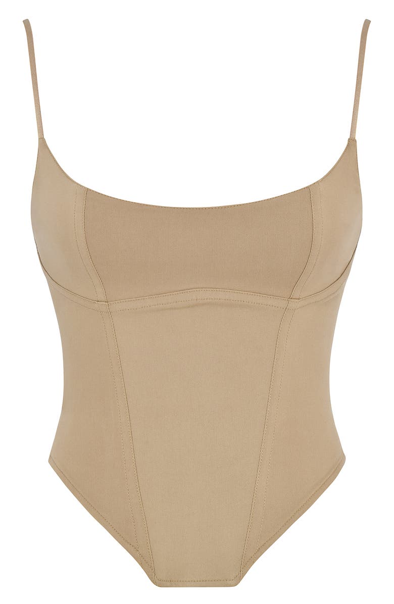 HOUSE OF CB Flavia Sculpting Corset Top, Alternate, color, Beige