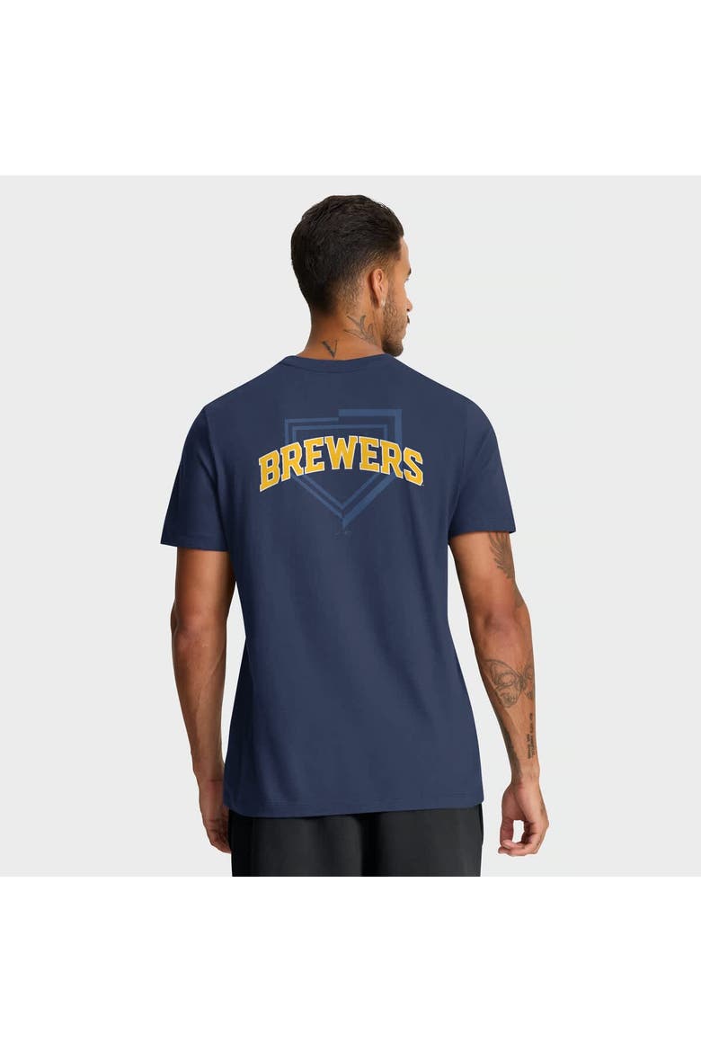 Men's Nike Navy Milwaukee Brewers Primetime 2-Hit T-Shirt, Alternate, color, Navy