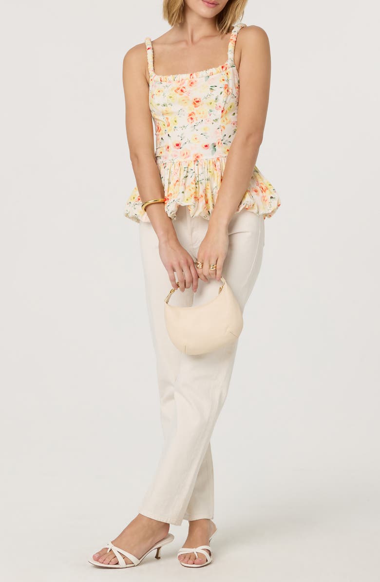 ASTR the Label Bubble Peplum Cotton Camisole, Alternate, color, Off White