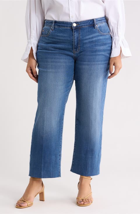 Kennedy High Waist Crop Straight Leg Pants (Newport Beach) (Plus)