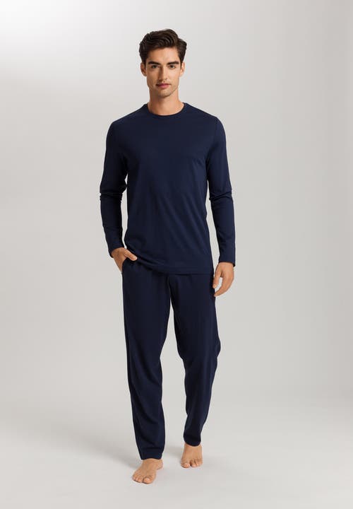 Hanro Night And Day Long Sleeve Shirt In Blue