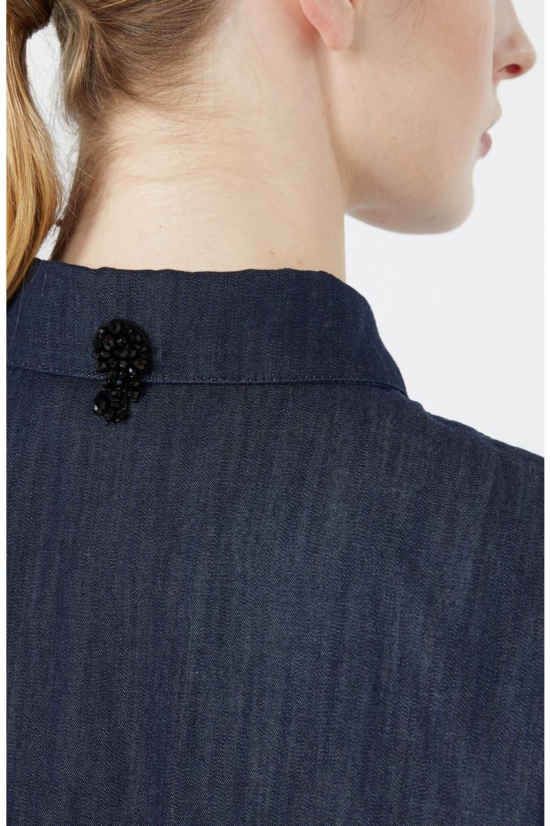 Oversize Button-Up Shirt, Alternate, color, MIDNIGHT BLUE