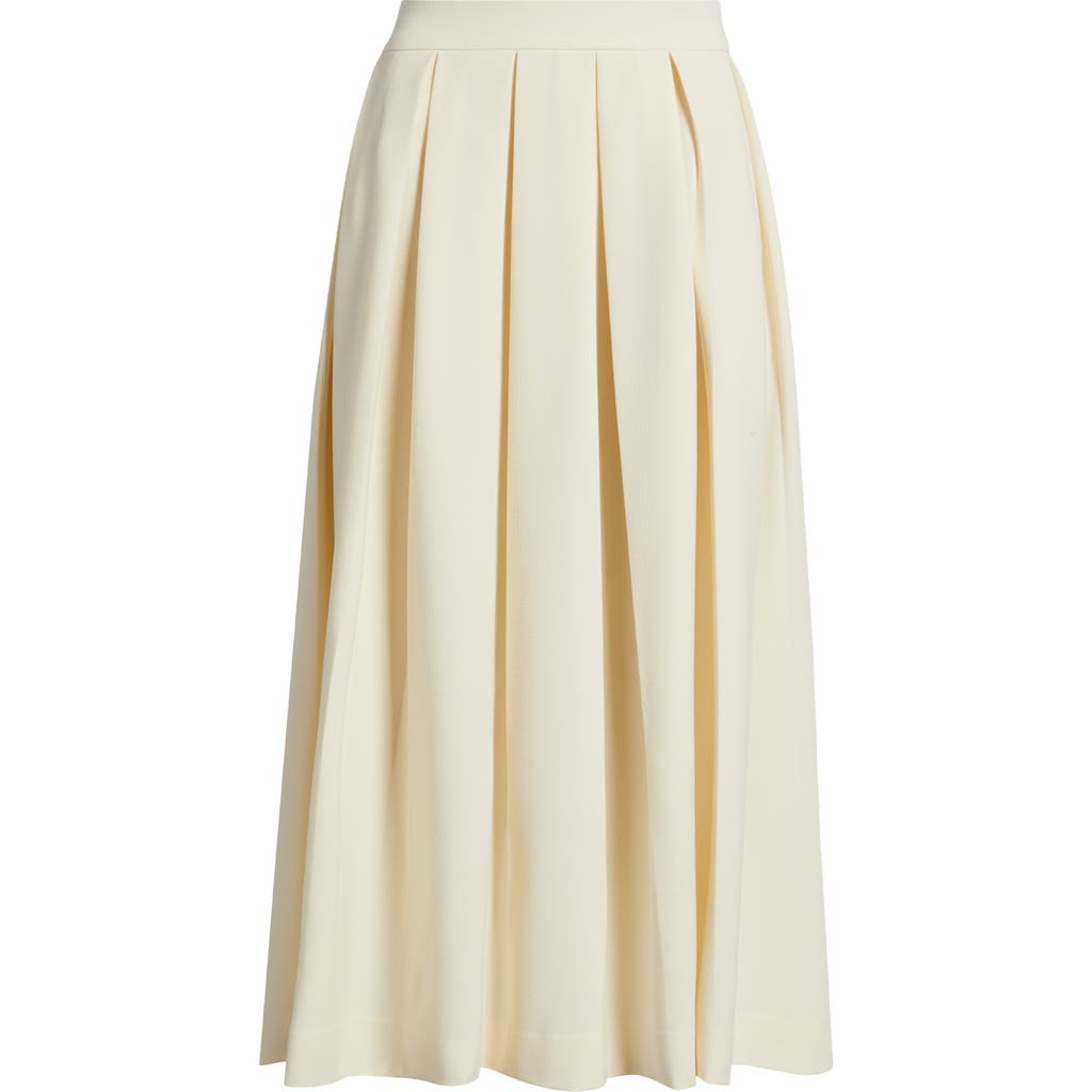 Nordstrom Pleated Midi Skirt In Yellow Pale