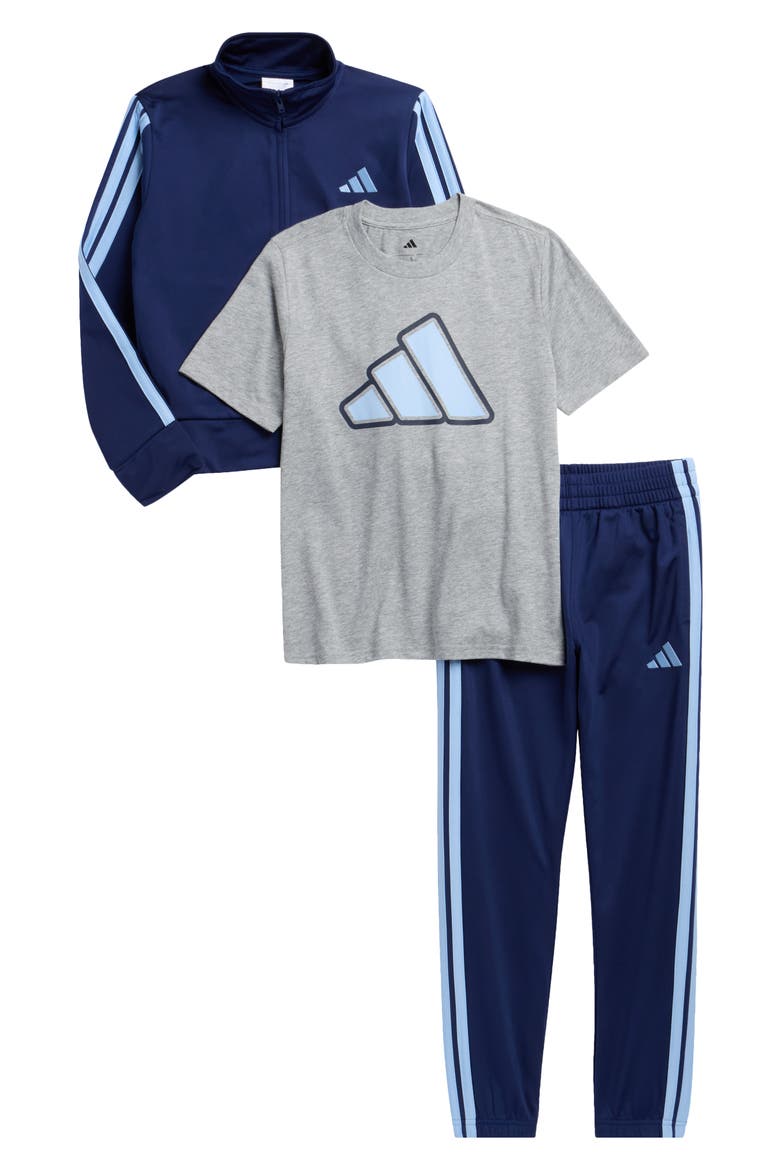 Kids' 3-Piece Tricot Track Set, Main, color, DARK BLUE ADI