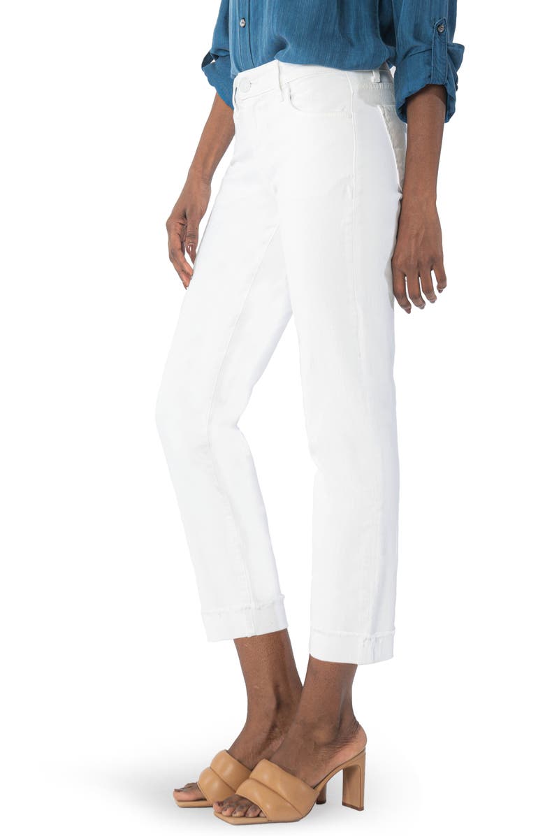 KUT from the Kloth Amy Fray Hem Crop Skinny Jeans, Alternate, color, Optic White