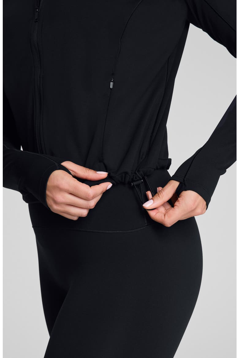 Brushed Full Zip Jacket, Alternate, color, VERY BLACK