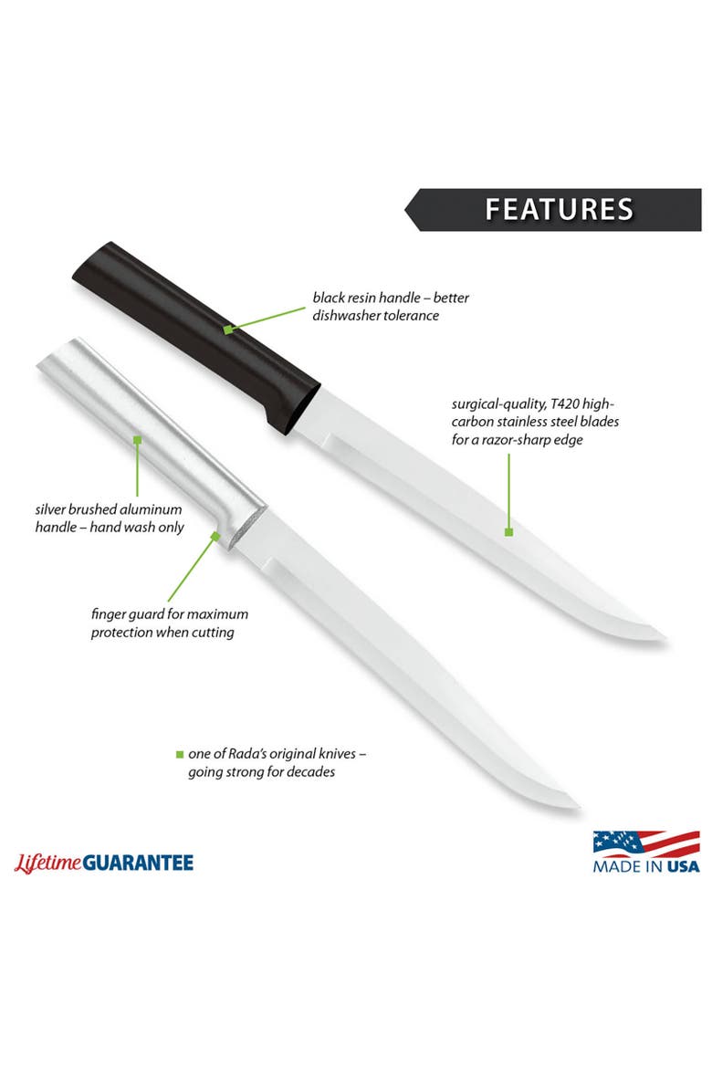 Cutlery 7-Inch Slicer Knife Set of 2 & Quick Edge Knife Sharpener, Alternate, color, Silver