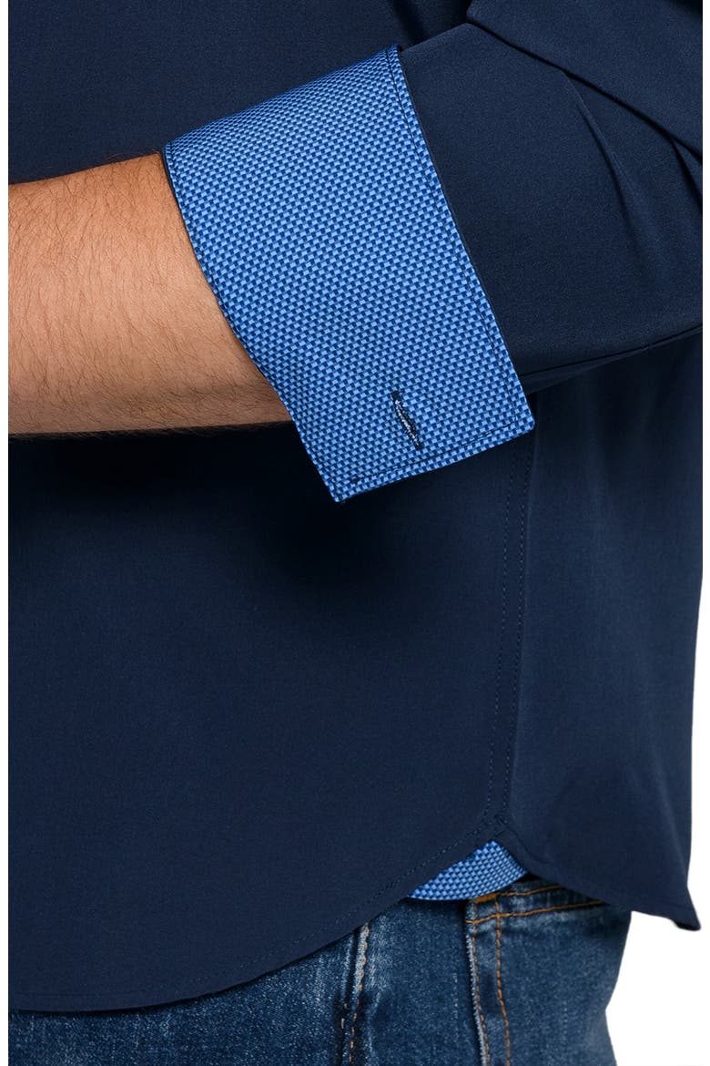 Solid Woven Long Sleeve Basic, Alternate, color, NAVY