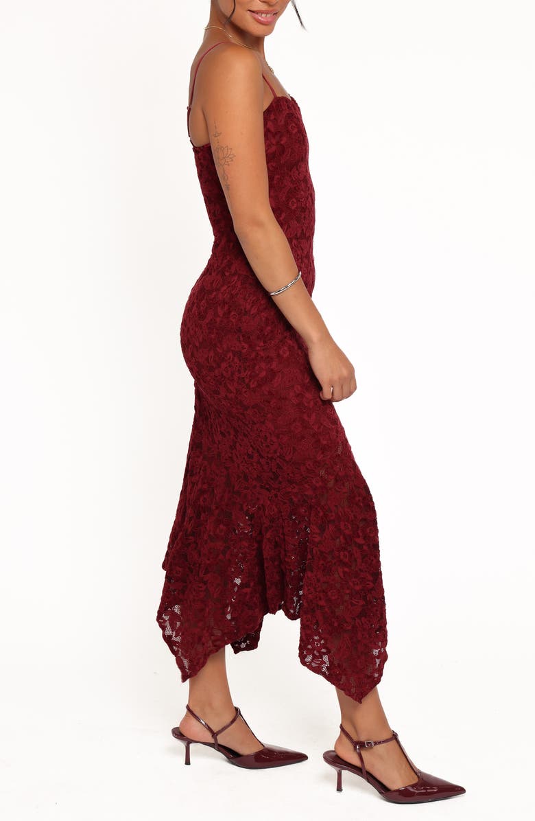 Petal & Pup Lorde Embroidered Lace Midi Dress, Alternate, color, Burgundy Lace