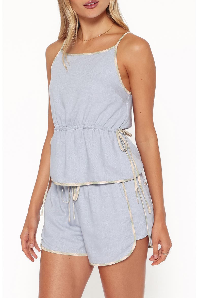 Bettie Camisole Top & Shorts Set, Alternate, color, LIGHT BLUE LINEN