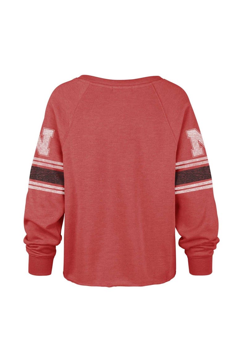 Women's '47 Scarlet Nebraska Huskers Allie Modest Raglan Long Sleeve Cropped T-Shirt, Alternate, color, Scarlet