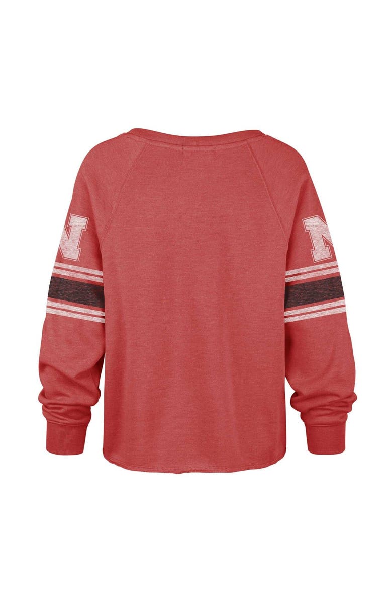 '47 Women's '47 Scarlet Nebraska Huskers Allie Modest Raglan Long Sleeve Cropped T-Shirt, Alternate, color, 