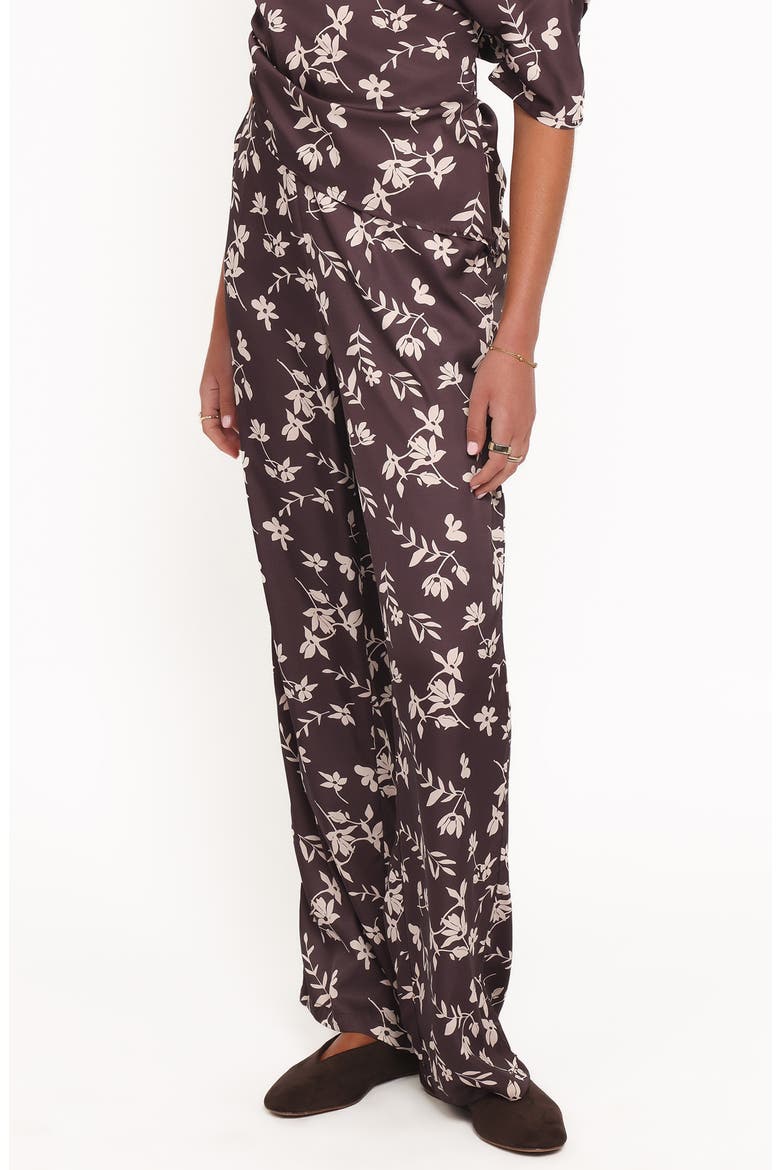 Romola Print Pants, Alternate, color, BROWN CREAM FLORAL