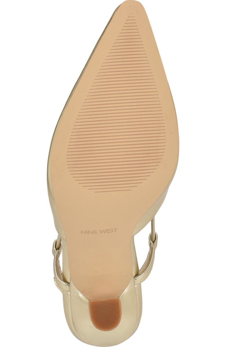 Nine West Vassa Pointed Toe Slingback Pump, Alternate, color, Gold