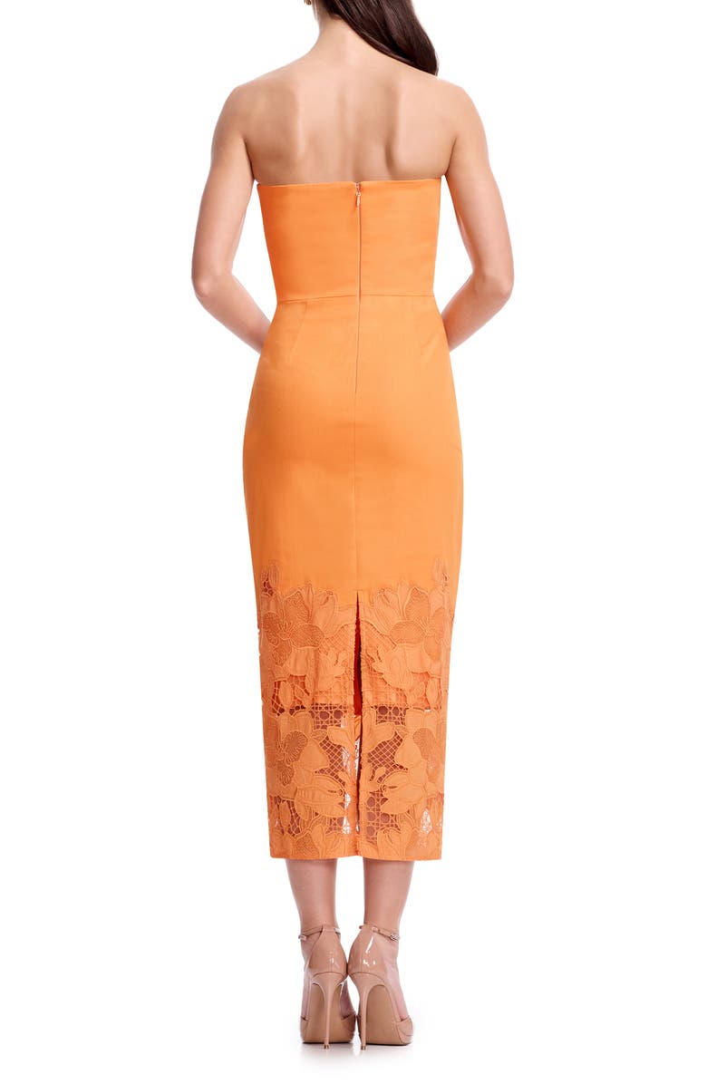 Dress the Population Vivian Floral Strapless Gown, Alternate, color, Apricot