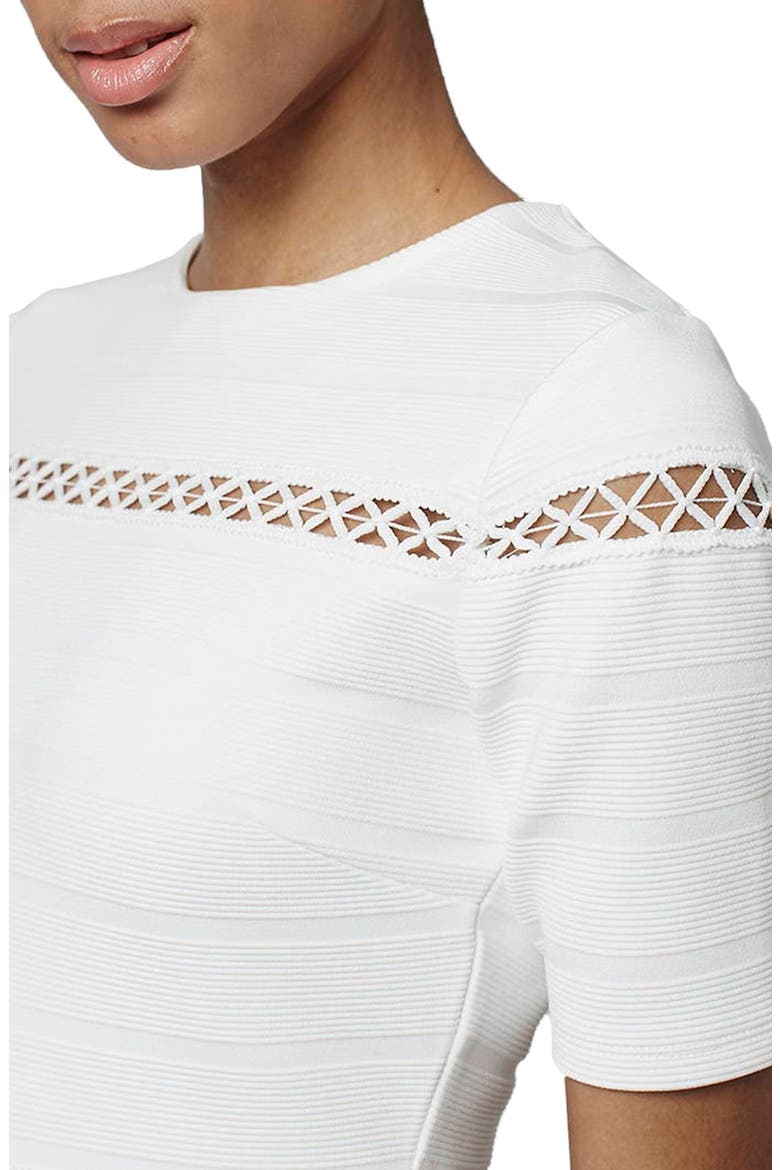 Openwork Inset Bandage Skater Dress, Alternate, color, IVORY