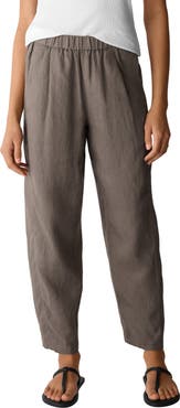 Eileen Fisher Pleated Organic Linen Lantern Pants