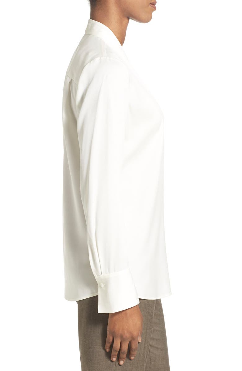 Classiques Entier<sup>®</sup> Pleat V-Neck Stretch Silk Blouse, Alternate, color, 
