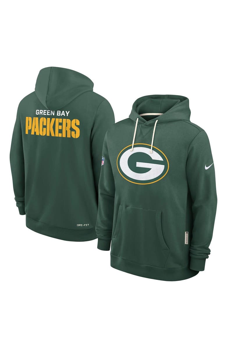 Nike Men's Nike Green Green Bay Packers Sideline Standard Issue Initial Home Dri-FIT Hoodie, Alternate, color, Green