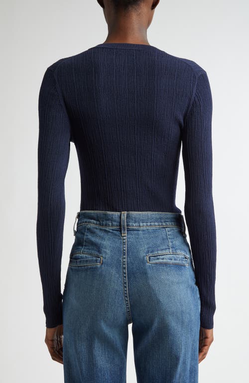 A.l.c . Fisher Rib Cardigan In Navy