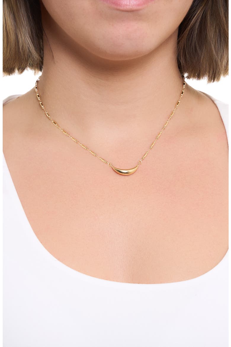 Dolce Sole Puffy Pendant Necklace, Alternate, color, GOLD