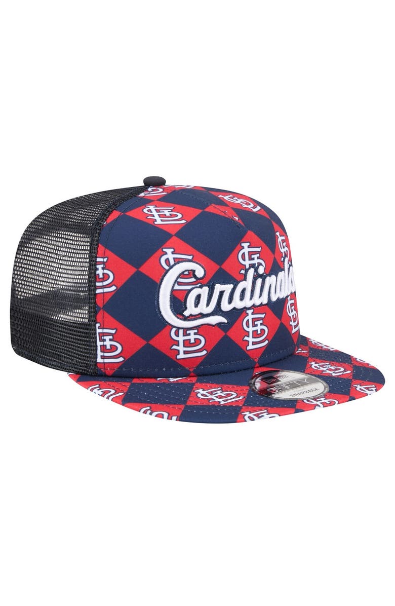 New Era Men's New Era Navy St. Louis Cardinals Seeing Diamonds A-Frame Trucker 9FIFTY Snapback Hat, Alternate, color, Navy