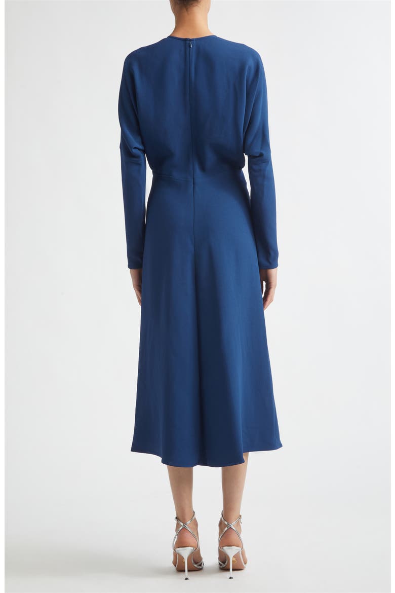 Dolman Long Sleeve Cady Midi Dress, Alternate, color, DARK OCEAN