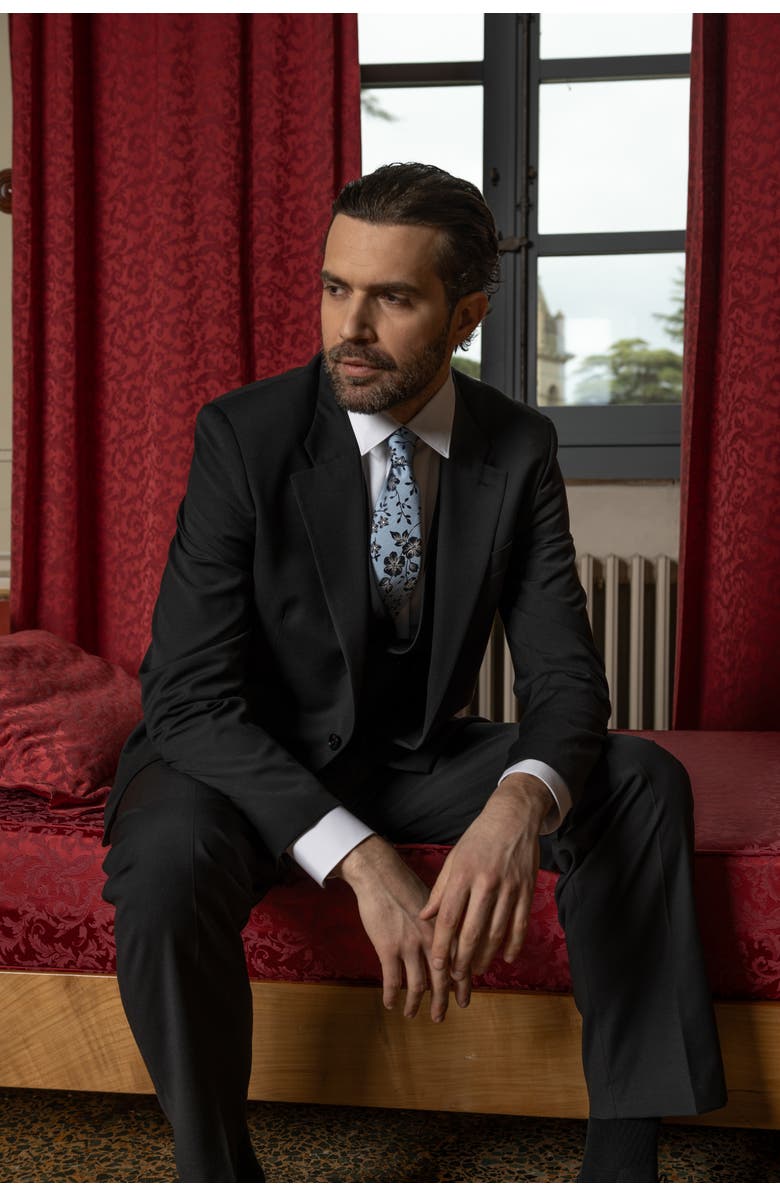 Elizabetta Silvio - Silk Jacquard Tie for Men, Alternate, color, Sky Blue