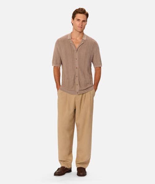 Industrie Australia The Washed Alessio Short Sleeve Shirt In Washed Brown
