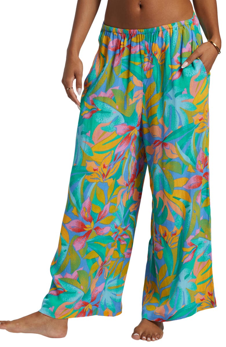 Billabong Sun Catcher Floral Print Wide Leg Pants, Alternate, color,