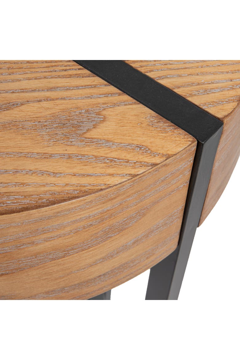 Astoria Wood Console Table with Metal Hairpin Legs, Natural and Black, Alternate, color, Natural