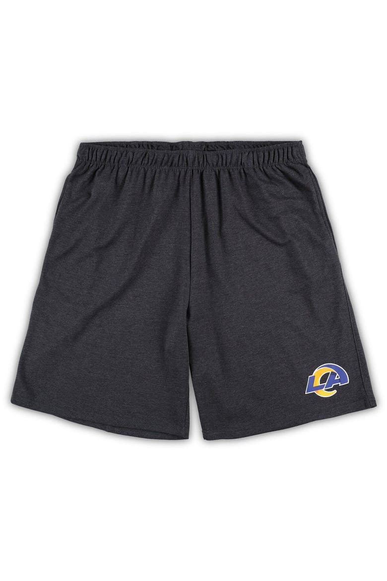 Men's Concepts Sport White/Charcoal Los Angeles Rams Big & Tall T-Shirt and Shorts Set, Alternate, color, White