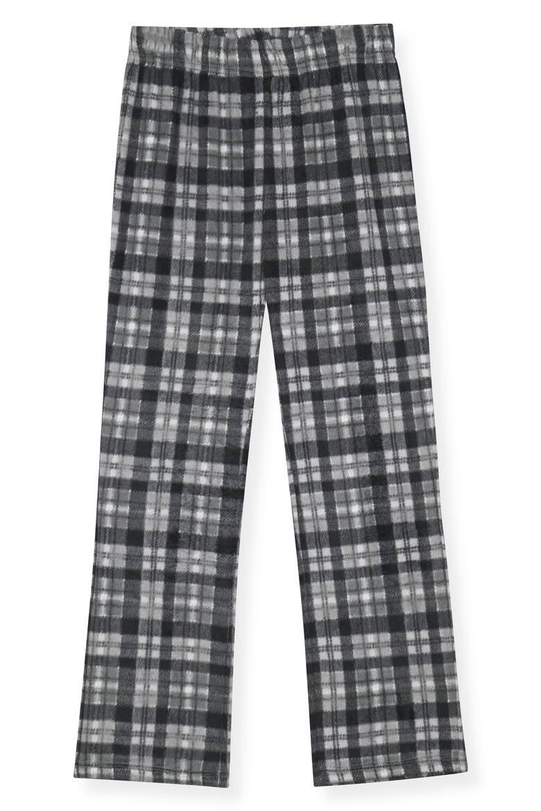 Kids' Henley Top & Plaid Pants 2-Piece Pajama Set, Alternate, color, GRAY