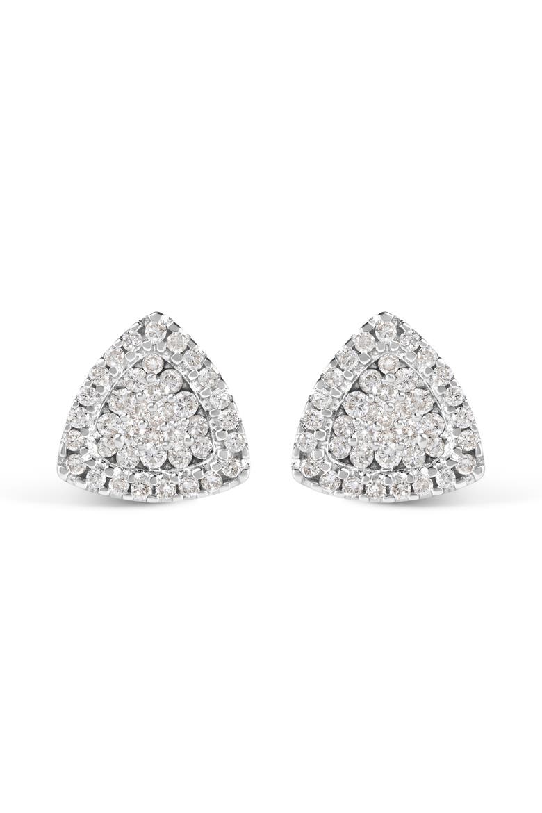 14K White Gold 1/2 Ct Trillion Shaped Diamond Stud Earrings, Main, color, White