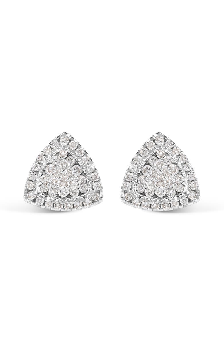 Haus of Brilliance 14K White Gold 1/2 Ct Trillion Shaped Diamond Stud Earrings, Main, color, White