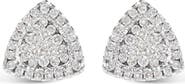 Haus of Brilliance 14K White Gold 1/2 Ct Trillion Shaped Diamond Stud Earrings
