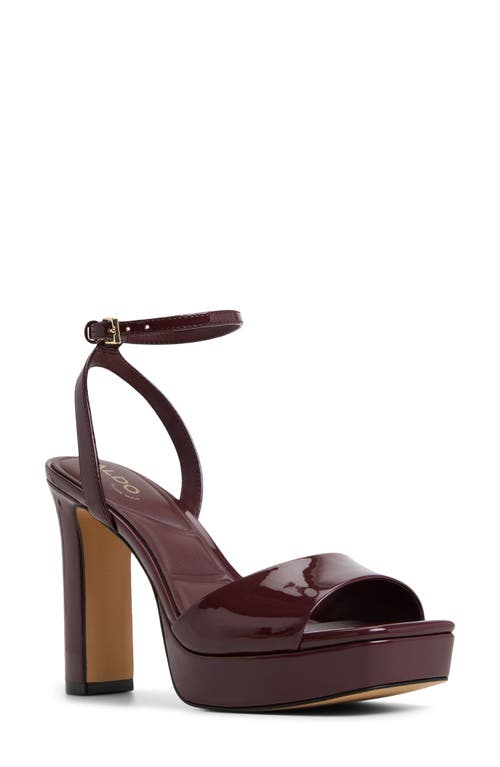 Aldo Chicgleam Ankle Strap Platform Sandal In Burgundy