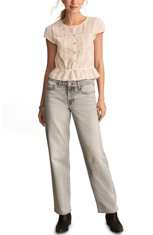 Lucky Brand The Baggy Tapered Straight Leg Jeans In Gray