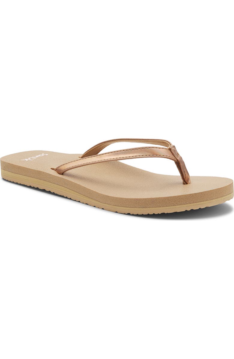 Sanuk Yoga Joy II Flip Flop, Main, color, Rose Gold