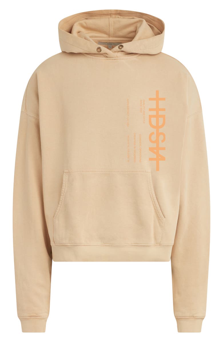 Hudson Jeans Oversize Crop Cotton French Terry Graphic Hoodie, Alternate, color, 