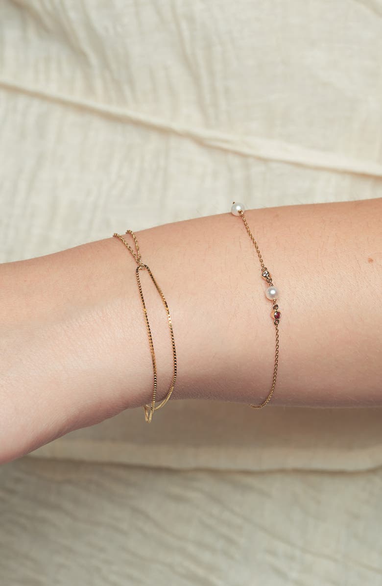 Poppy Finch Cultured Pearl, Diamond & Ruby Bracelet, Alternate, color, 