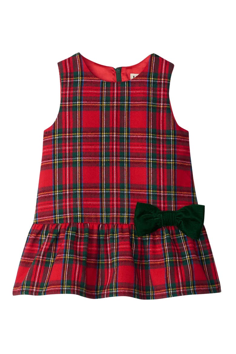 Plaid Sleeveless Cotton Dress, Main, color, RED