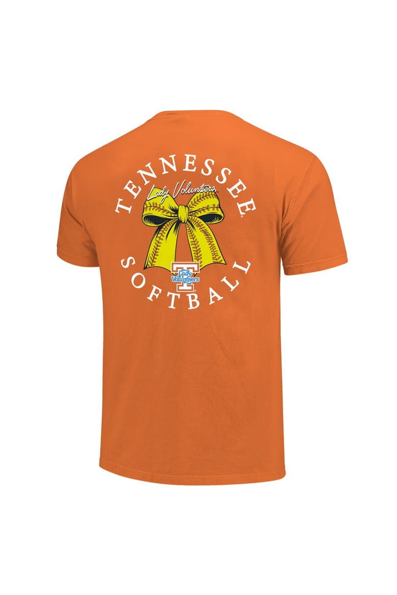 Women's Image One  Tennessee Orange Tennessee Volunteers Comfort Colors Softball Bow T-Shirt, Alternate, color, Tennessee Orange