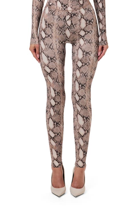 Snakeskin Print High Waist Leggings