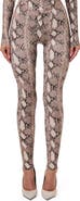 Naked Wardrobe Snakeskin Print High Waist Leggings