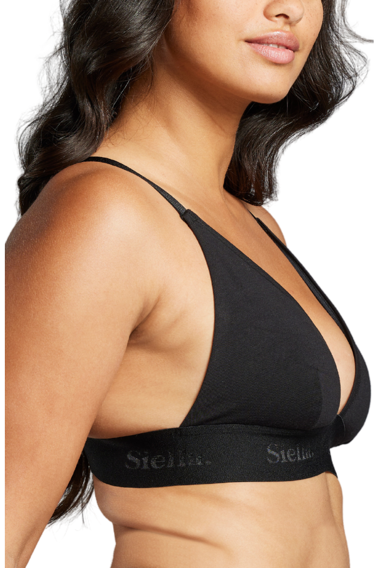Organic Cotton Triangle Non-Padded Bra, Main, color, Black